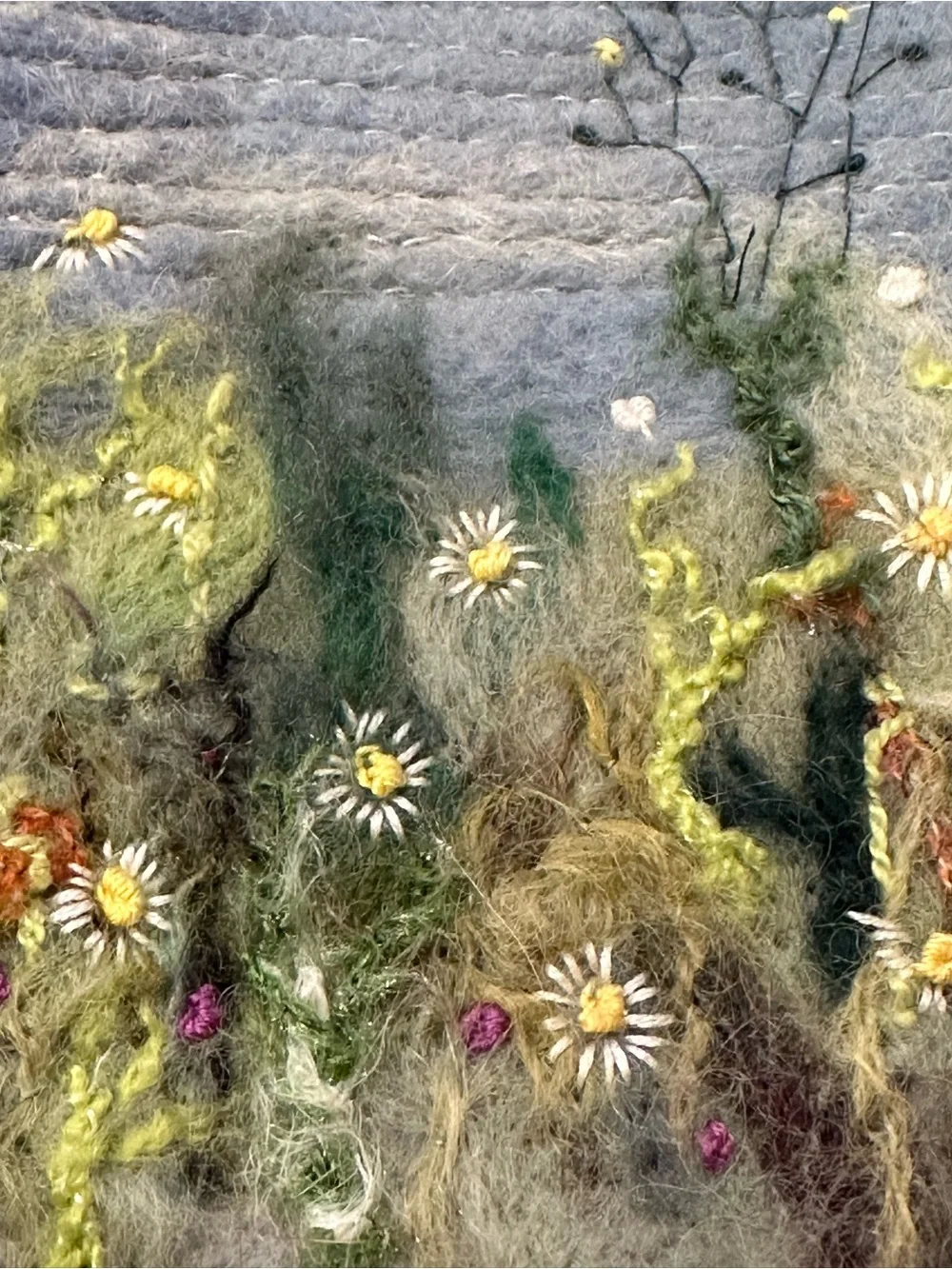 Handmade Felted Wool Glasses/Sunglasses Case-One of a Kind-Flowers-Garden